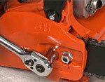 Inspect the chainsaw for loose bolts or screws, before and after each use.